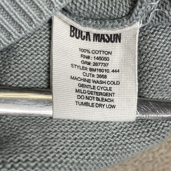 Buck‎ Mason Sweater Mens S Mint Slim Fit Crew Neck Jersey Knit Ribbing Hem - Picture 9 of 11